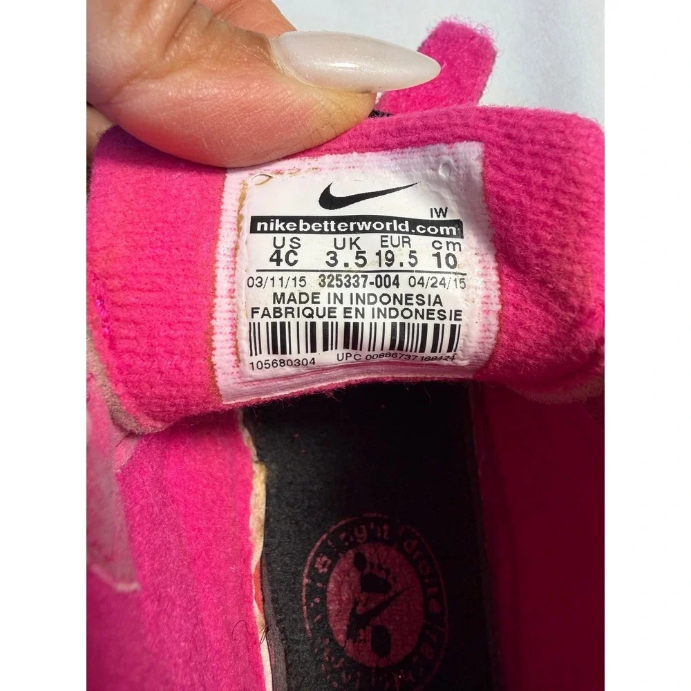 Nike‎ Force 1 Crib Pink Black White Baby Sneakers Size 4C